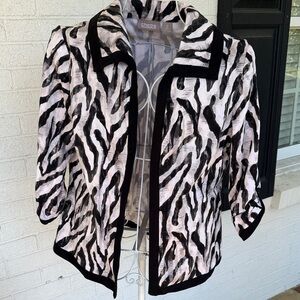 Chico's Black and White Zebra Print Jacket